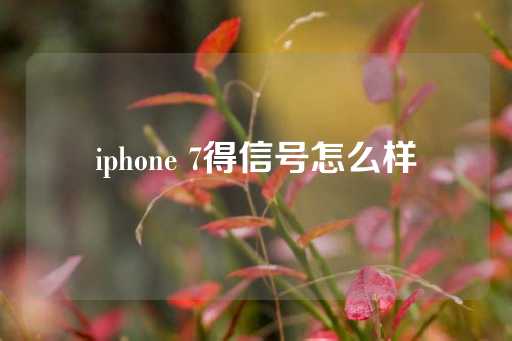 iphone 7得信号怎么样